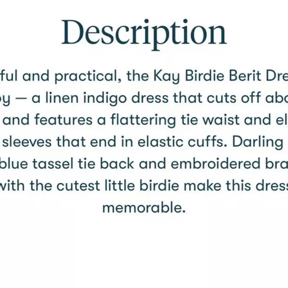 ✨ NWT ROBERTA ROLLER RABBIT KAY BIRDIE BERIT DRESS | $228 | MEDIUM | SOLD OUT ✨ - Picture 14 of 14